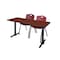 Cain Rectangle Tables > Training Tables > Cain Training Table & Chair Sets, 60 W, 24 L, 29 H, Cherry MTRCT6024CH47BY - alternate 1
